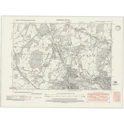 1938 Map of Sussex LVIII.SW, 1947 Print