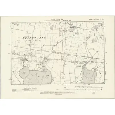 1895 Map of Sussex LX.NE, 1899 Print