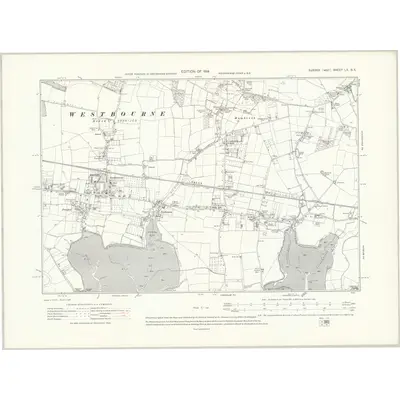 1909 Map of Sussex LX.NE, 1914 Print