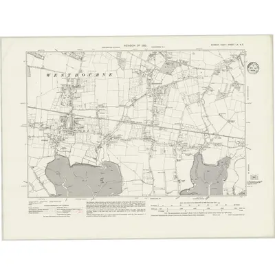 1932 Map of Sussex LX.NE, 1934 Print
