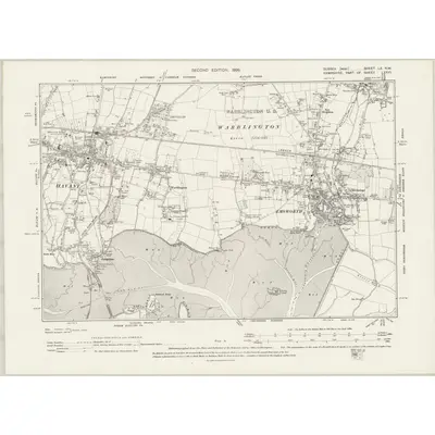 1895 Map of Sussex LX.NW, 1899 Print