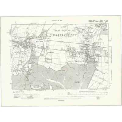1910 Map of Sussex LX.NW, 1914 Print