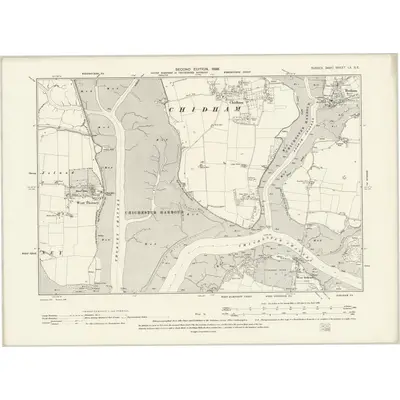 1896 Map of Sussex LX.SE, 1899 Print