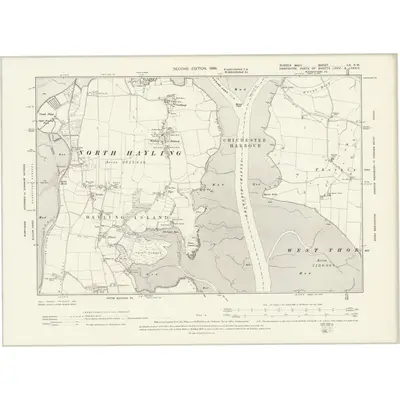1896 Map of Sussex LX.SW, 1899 Print