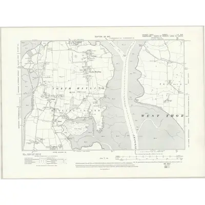 1909 Map of Sussex LX.SW, 1913 Print