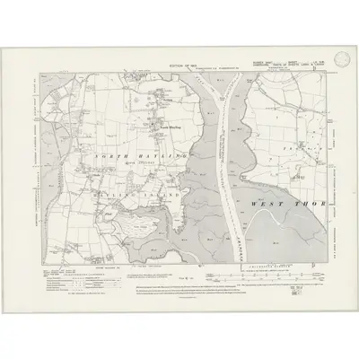 1909 Map of Sussex LX.SW, 1947 Print