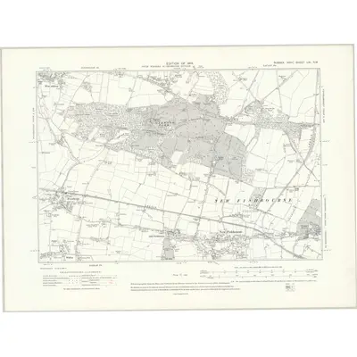 1909 Map of Sussex LXI.NW, 1914 Print