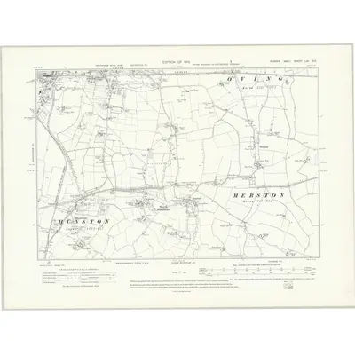 1909 Map of Sussex LXI.SE, 1913 Print