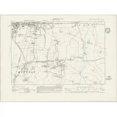 1933 Map of Sussex LXI.SE, 1935 Print