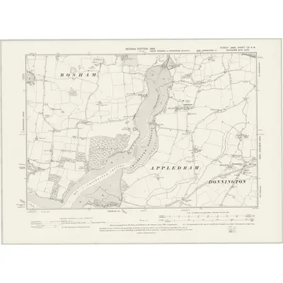 1896 Map of Sussex LXI.SW, 1899 Print