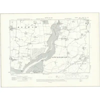 1909 Map of Sussex LXI.SW, 1913 Print