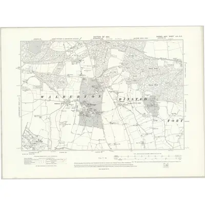 1910 Map of Sussex LXII.NE, 1914 Print