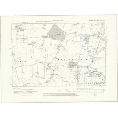 1910 Map of Sussex LXII.NW, 1914 Print