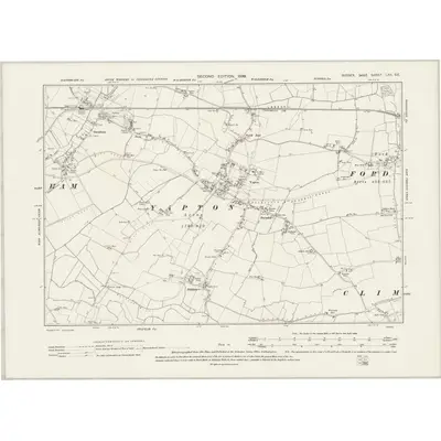 1896 Map of Sussex LXII.SE, 1899 Print