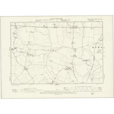 1896 Map of Sussex LXII.SW, 1899 Print