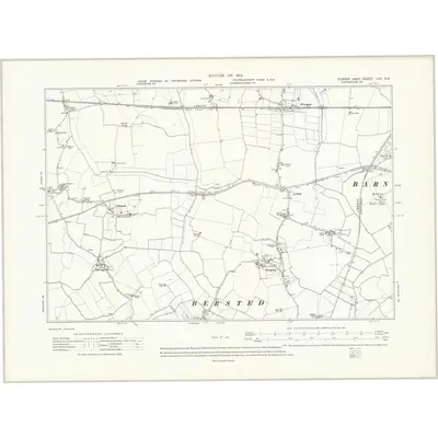 1910 Map of Sussex LXII.SW, 1914 Print