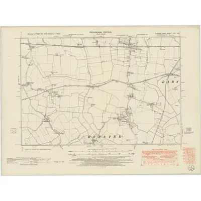 1950 Map of Sussex LXII.SW, 1952 Print
