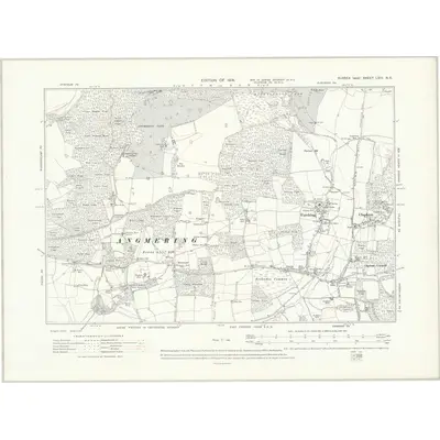 1909 Map of Sussex LXIII.NE, 1914 Print