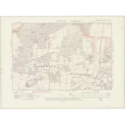 1909 Map of Sussex LXIII.NE, 1924 Print