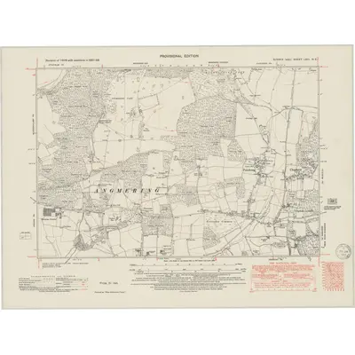 1937 Map of Sussex LXIII.NE, 1950 Print