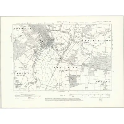 1909 Map of Sussex LXIII.NW, 1914 Print
