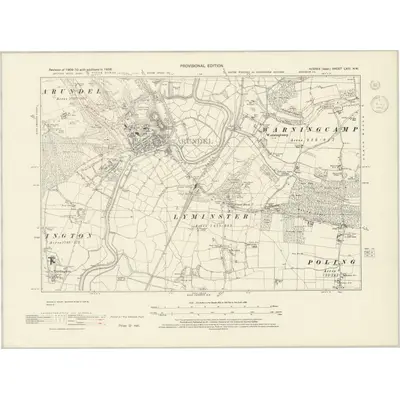 1938 Map of Sussex LXIII.NW, 1945 Print