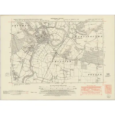 1946 Map of Sussex LXIII.NW, 1952 Print