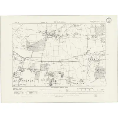 1910 Map of Sussex LXIII.SE, 1933 Print