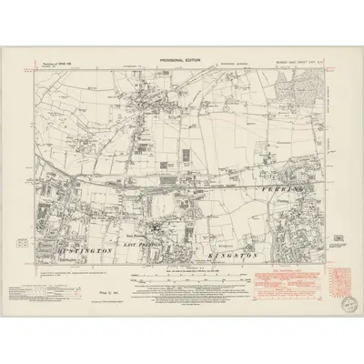 1942 Map of Sussex LXIII.SE, 1950 Print