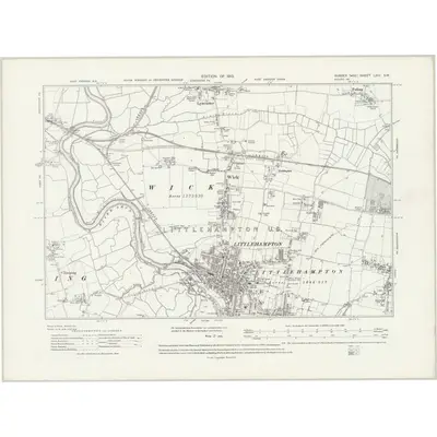 1910 Map of Sussex LXIII.SW, 1932 Print