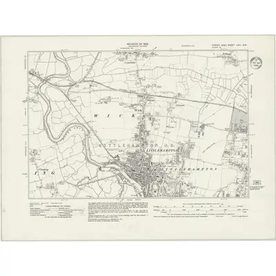 1932 Map of Sussex LXIII.SW, 1934 Print