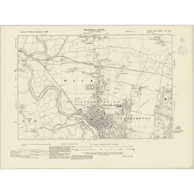 1938 Map of Sussex LXIII.SW, 1945 Print