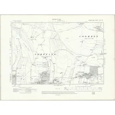 1909 Map of Sussex LXIV.NE, 1913 Print