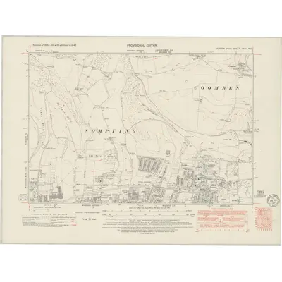 1947 Map of Sussex LXIV.NE, 1949 Print
