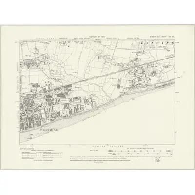 1909 Map of Sussex LXIV.SE, 1931 Print