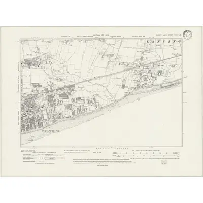 1909 Map of Sussex LXIV.SE, 1933 Print