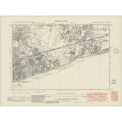 1938 Map of Sussex LXIV.SE, 1948 Print