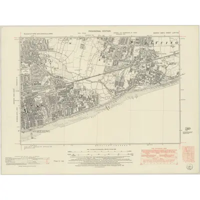 1950 Map of Sussex LXIV.SE, 1952 Print