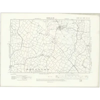1908 Map of Sussex LXIX.NE, 1910 Print