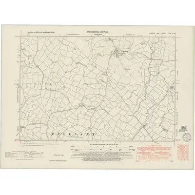 1938 Map of Sussex LXIX.NE, 1949 Print