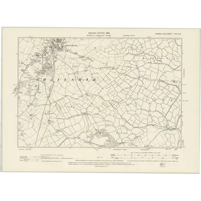 1898 Map of Sussex LXIX.NW, 1899 Print