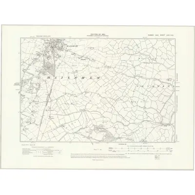1908 Map of Sussex LXIX.NW, 1910 Print