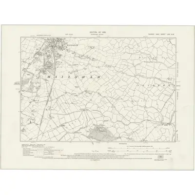 1925 Map of Sussex LXIX.NW, 1928 Print