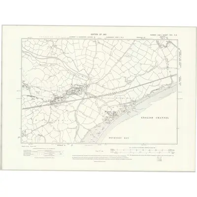 1908 Map of Sussex LXIX.SE, 1910 Print