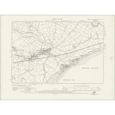 1925 Map of Sussex LXIX.SE, 1929 Print