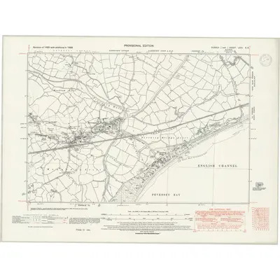 1938 Map of Sussex LXIX.SE, 1947 Print