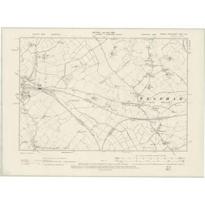 1898 Map of Sussex LXIX.SW, 1899 Print