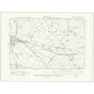 1908 Map of Sussex LXIX.SW, 1910 Print
