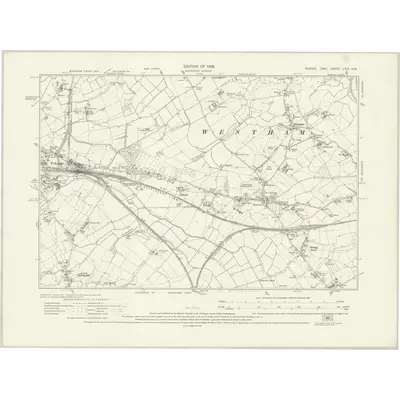 1925 Map of Sussex LXIX.SW, 1928 Print