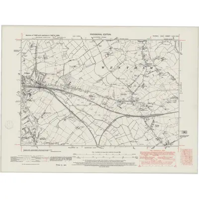 1937 Map of Sussex LXIX.SW, 1947 Print